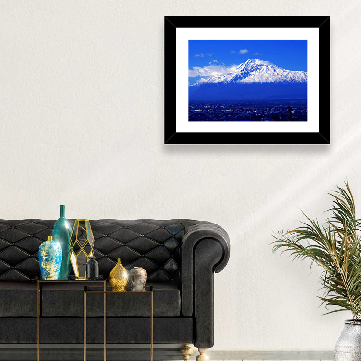 Mount Ararat Over Yerevan Wall Art in a room, landscape