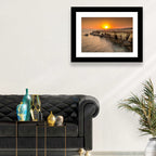 Sunset Over Sea Caves Wall Art