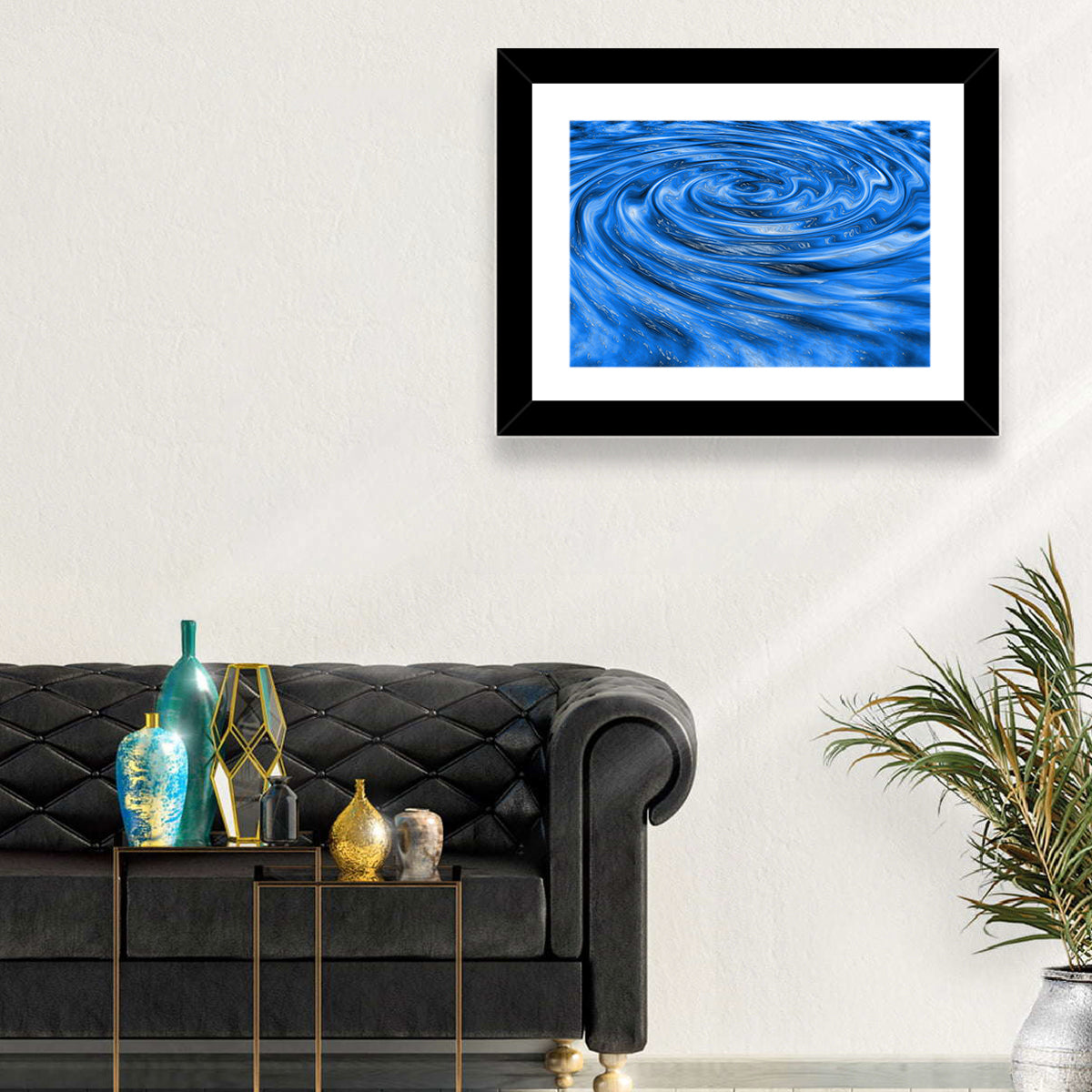 Azure Water Vortex Wall Art