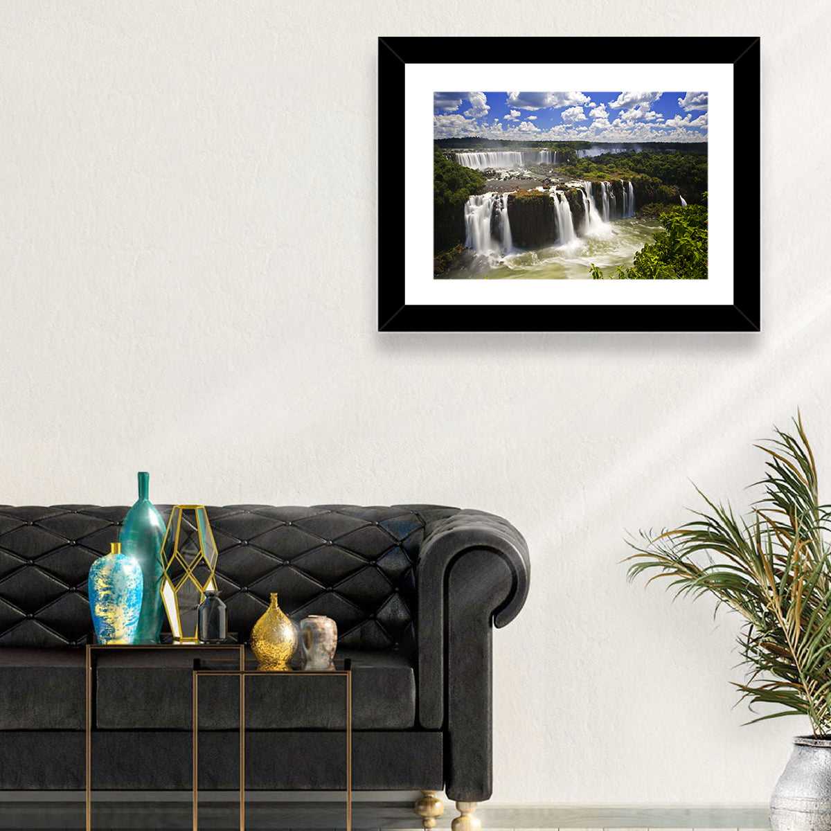 Iguazu Falls River View Wall Art in a room, landscape