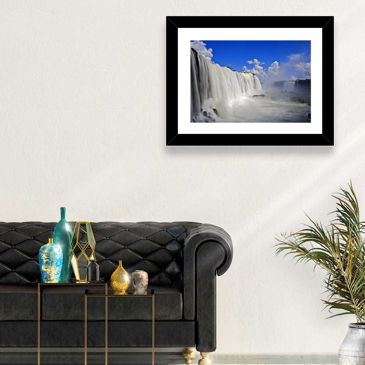 Silky Iguazu Falls, Foz Do Iguaçu Wall Art in a room, landscape