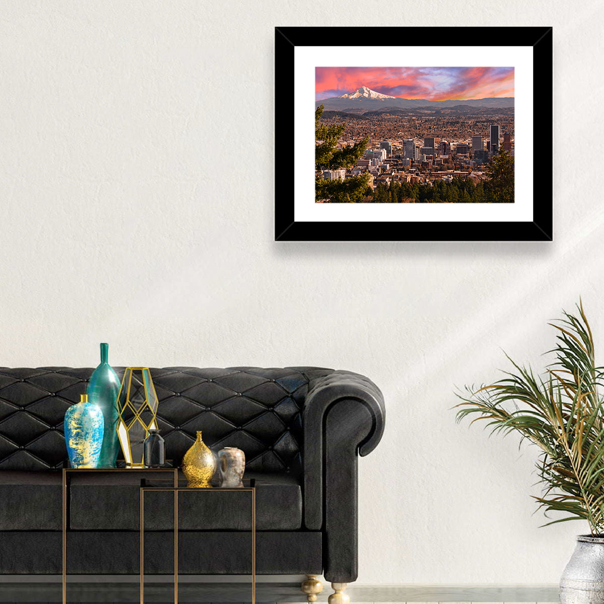 Portland Skyline at Sunset Wall Art
