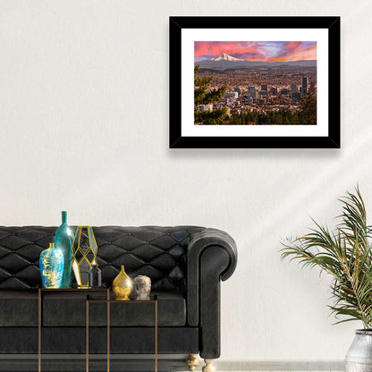 Portland Skyline at Sunset Wall Art