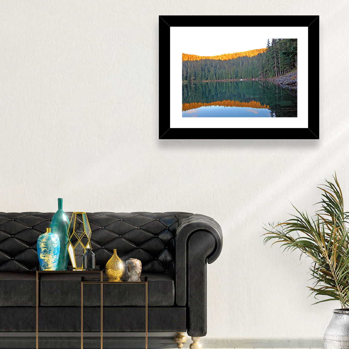 Golden Hour Lake Reflection Wall Art
