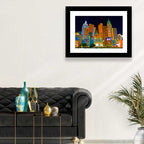 Las Vegas Big Apple Coaster at Night Wall Art