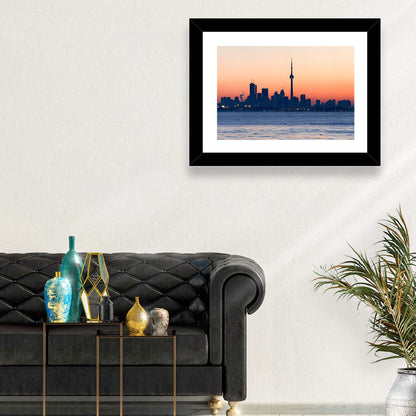 Toronto Dusk Skyline with Cn Tower Wall Art