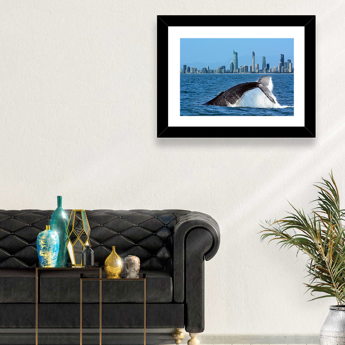 Gold Coast Whale and Skyline Wall Art