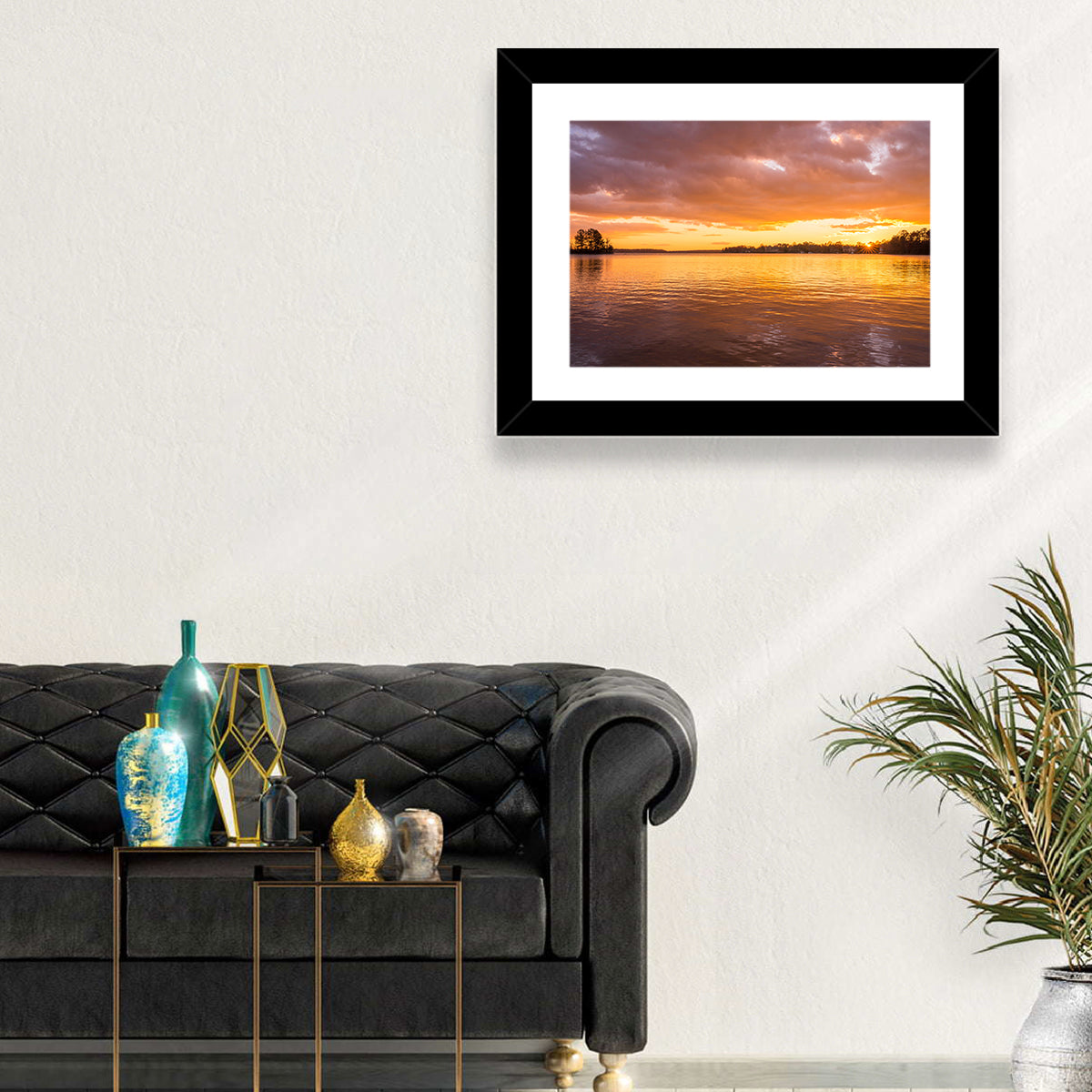 Golden Sunset Over Lake Norman Wall Art