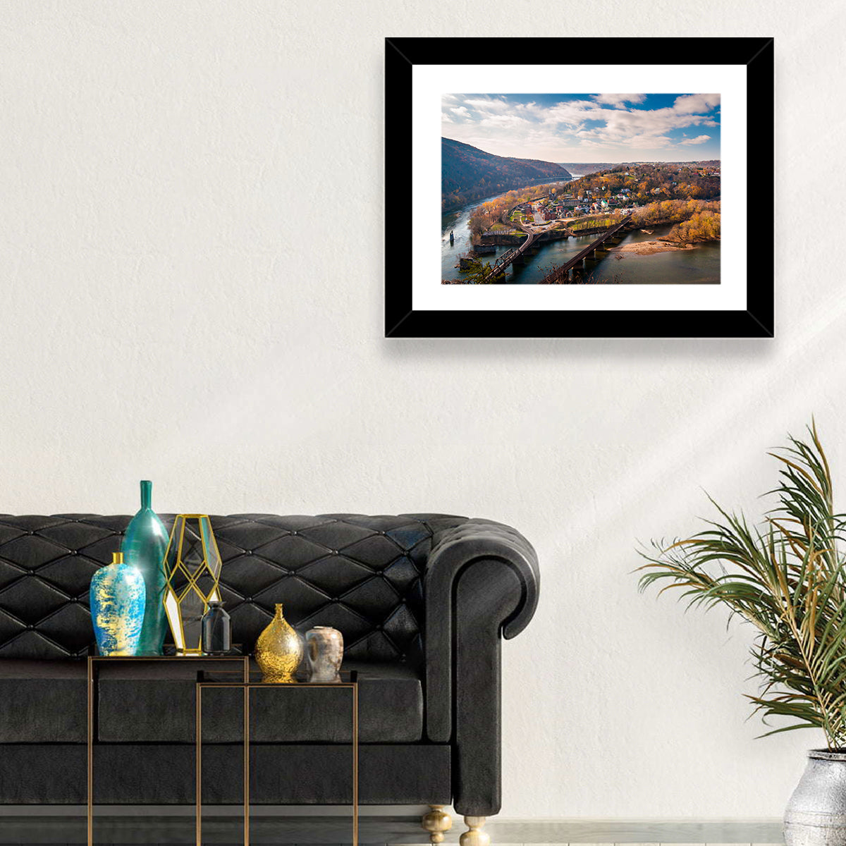 Maryland Heights Over Harpers Ferry Wall Art in a room, landscape