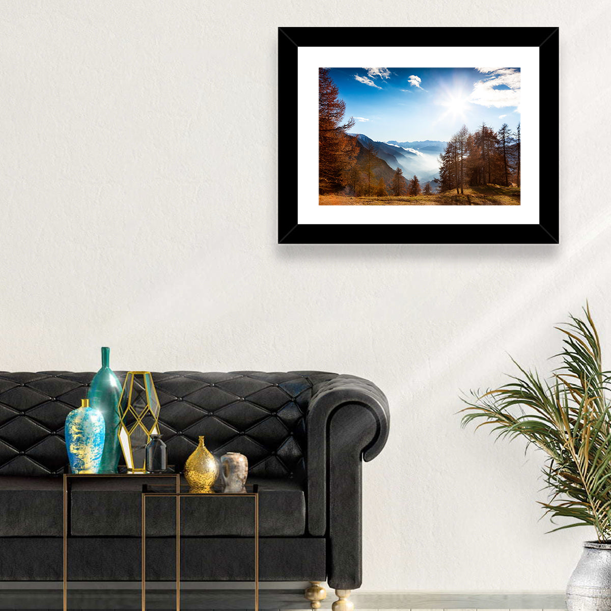 Val D Aosta Valley Morning Light Wall Art in a room, landscape