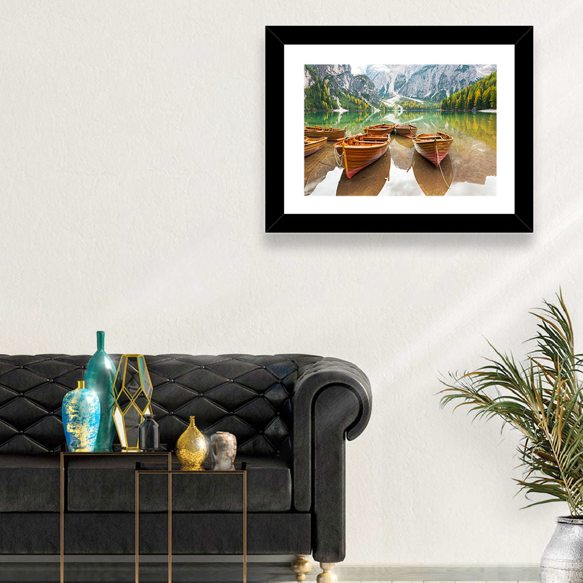 Rowboats on Lake Braies Wall Art