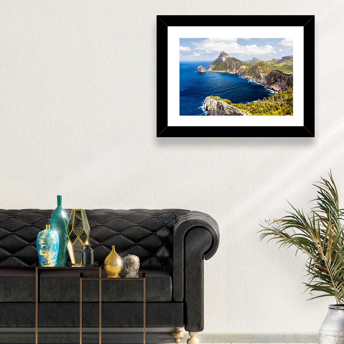 Cap De Formentor Cliffs Wall Art in a room, landscape