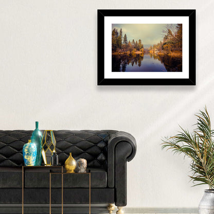 Misty Lake Fulmor Reflection Wall Art