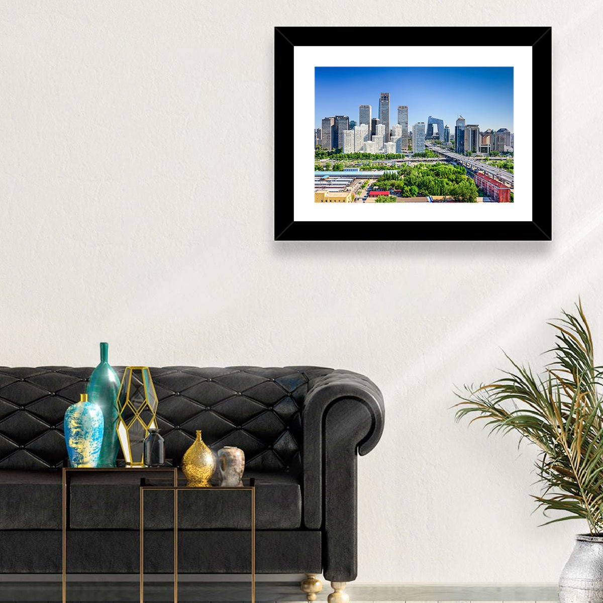 Beijing Cctv Headquarters Skyline Wall Art in a room, landscape