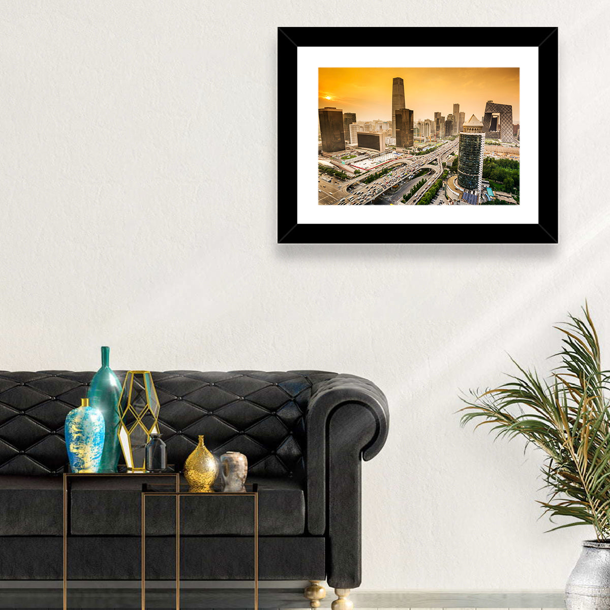 Beijing Cbd Skyline at Sunset Wall Art