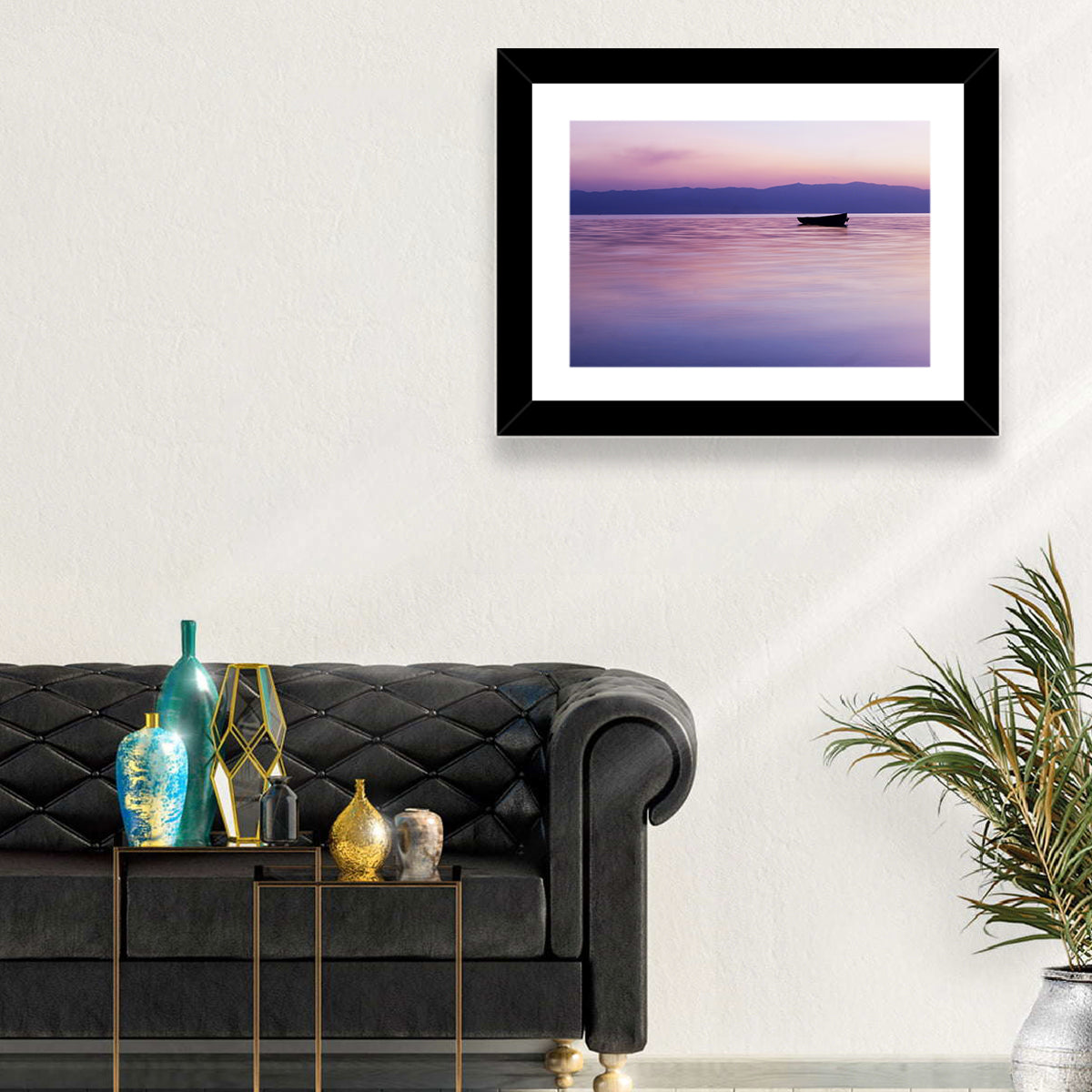 Lavender Lake Ohrid Sunset Wall Art