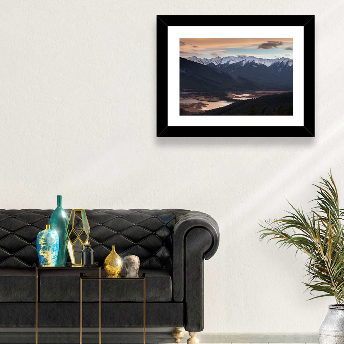Banff Mountain Lake at Dusk Wall Art