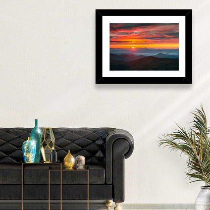 Blue Ridge Sunrise Over Misty Ridges Wall Art