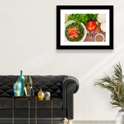 Top-down Tabbouleh Salad Wall Art