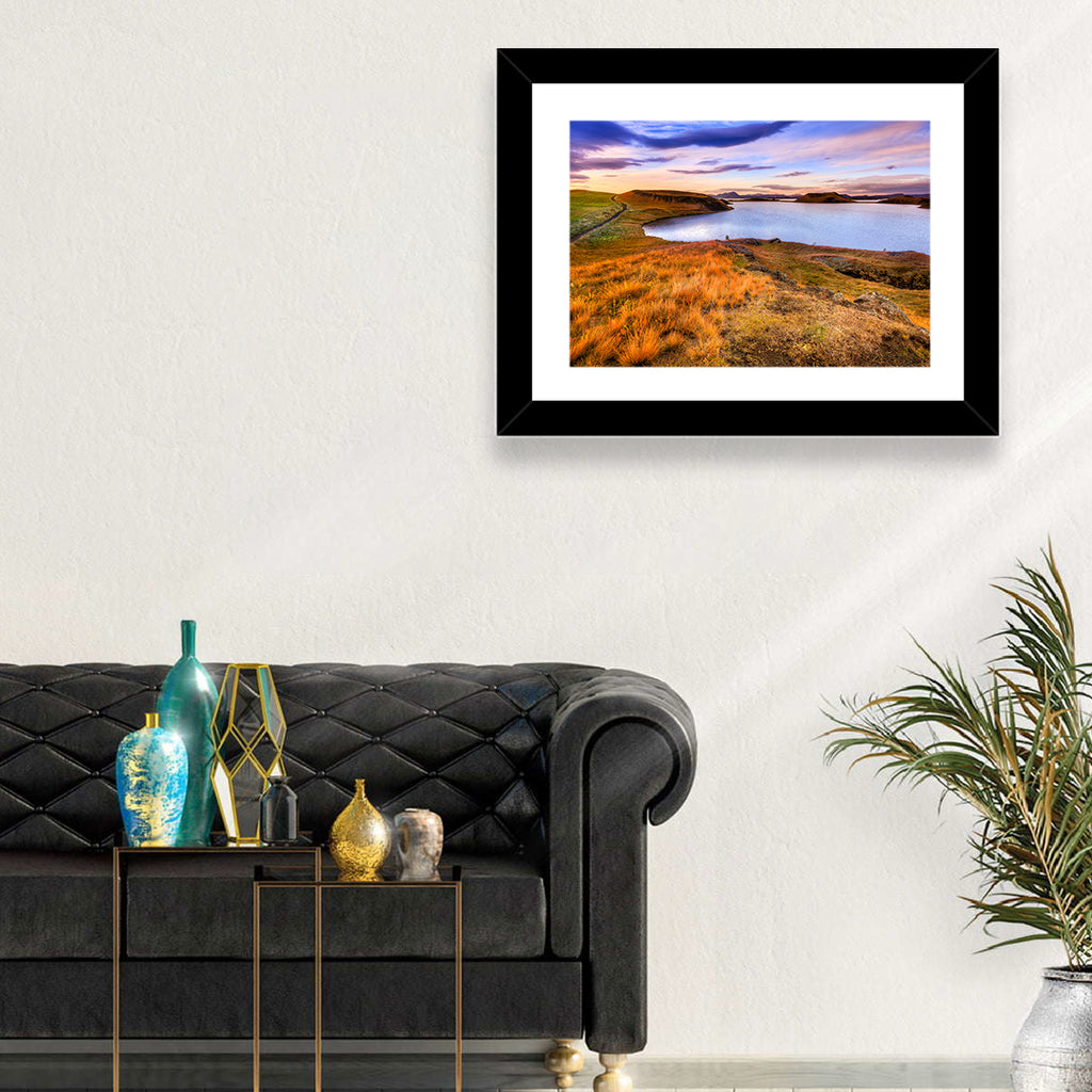 Sunset Over Lake Myvatn Wall Art