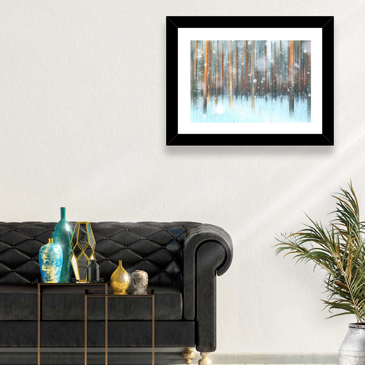 Ethereal Snowy Pine Forest Wall Art