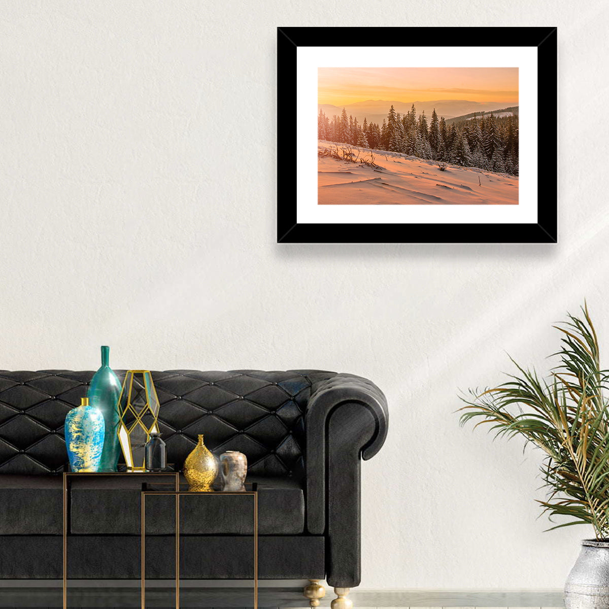 Hoverla Snowfield at Sunset Wall Art in a room, landscape
