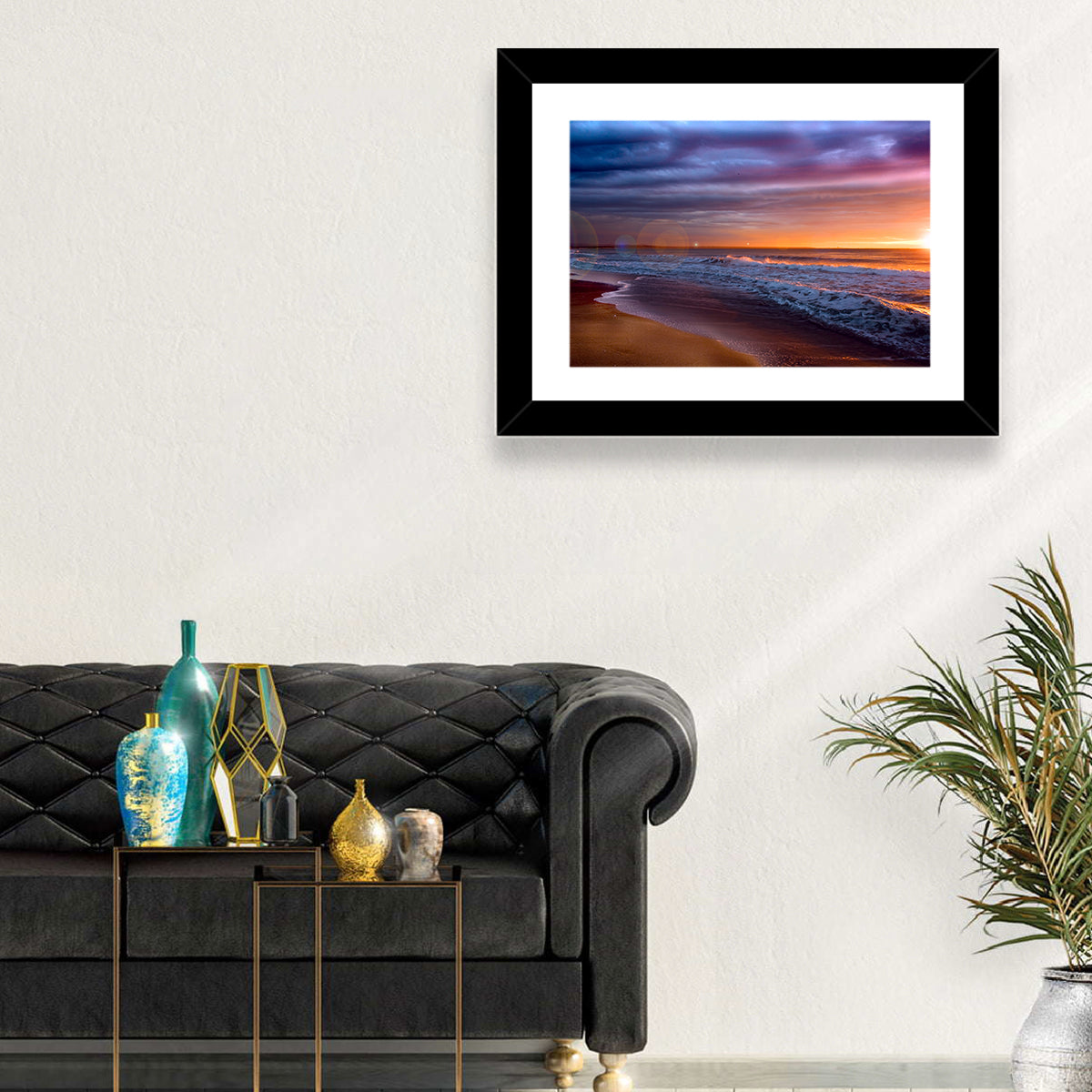 Bulgarian Black Sea Sunrise Wall Art in a room, landscape