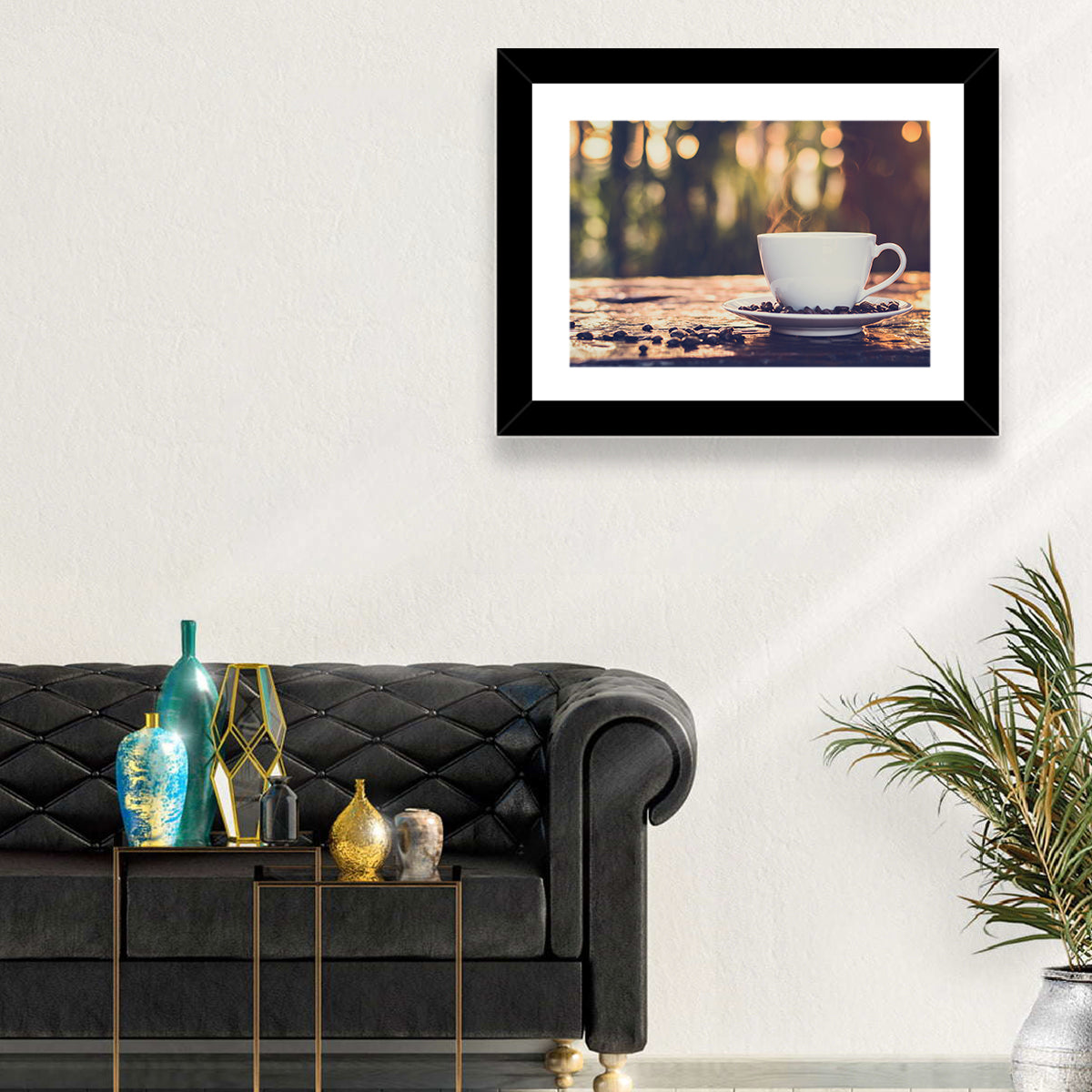 Steaming White Coffee Cup Wall Art