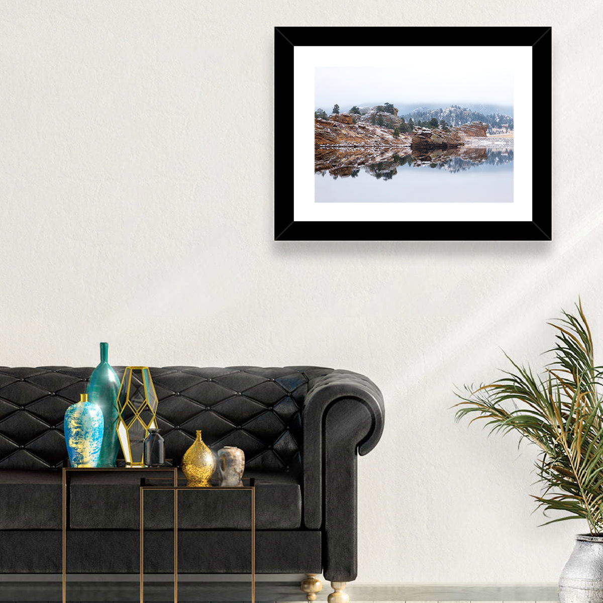 Marys Lake Foggy Reflection Wall Art