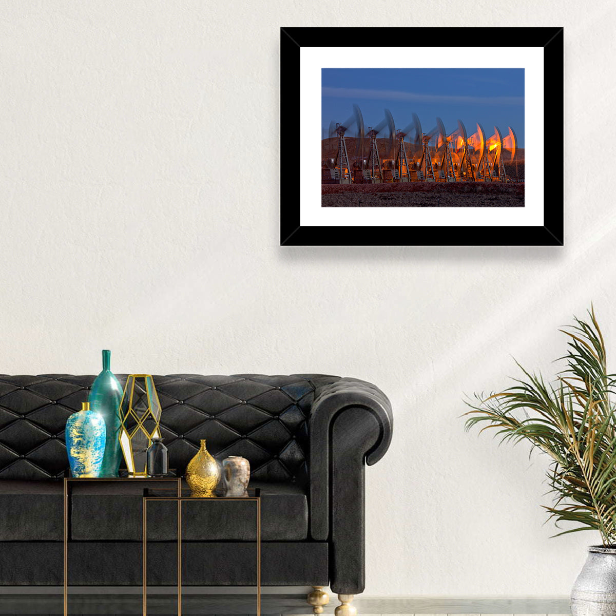 Oil Pump Jacks at Dusk Wall Art