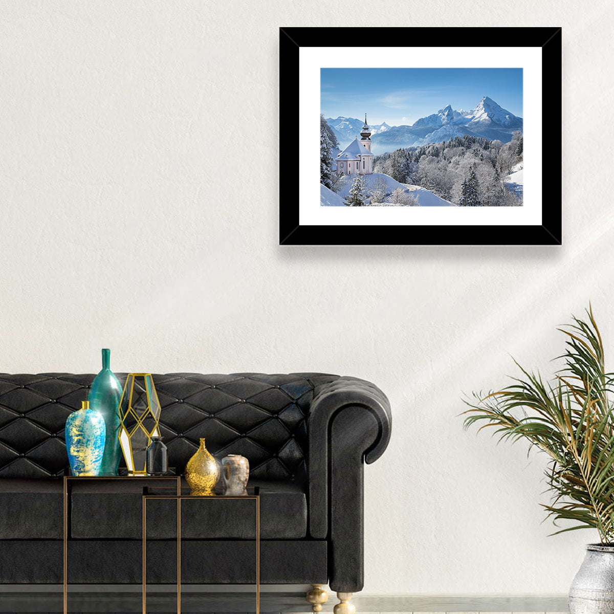 Maria Gern Church and Watzmann in Winter Wall Art