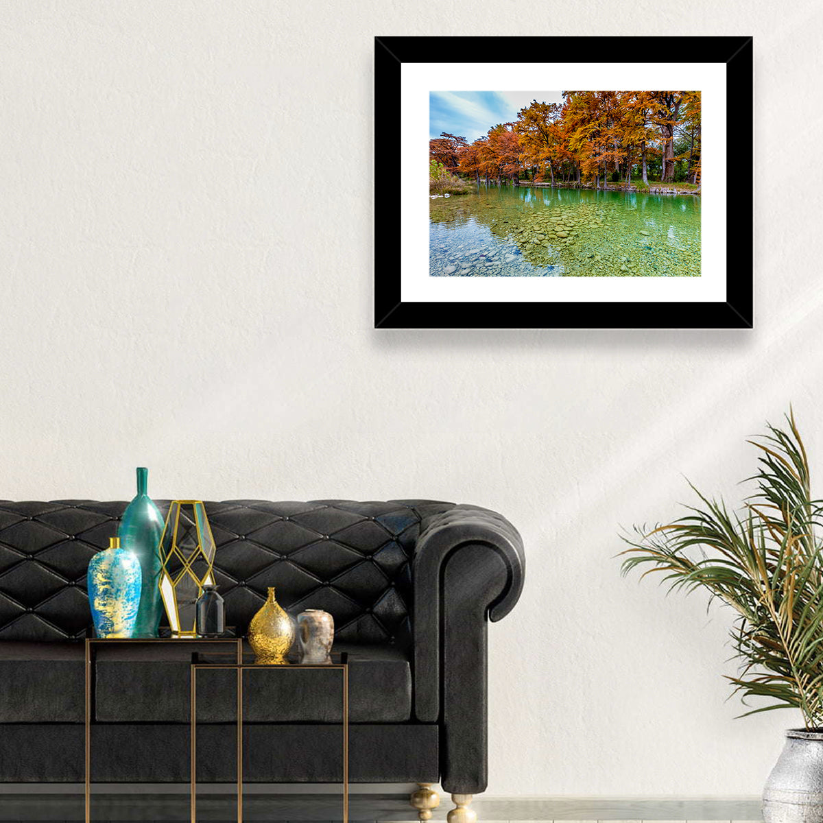 Frio River at Garner State Park Wall Art in a room, landscape