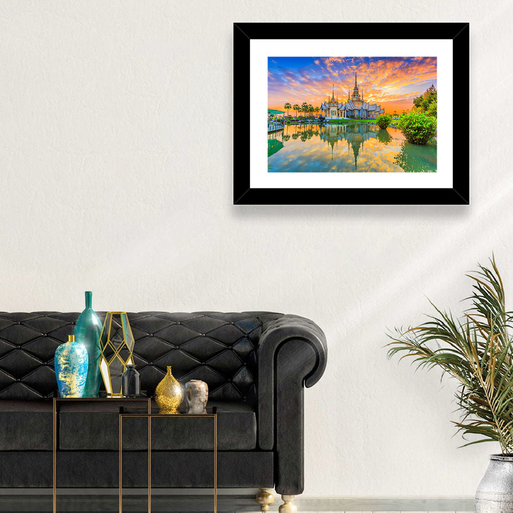 Wat Non Kum Sunset Reflection Wall Art