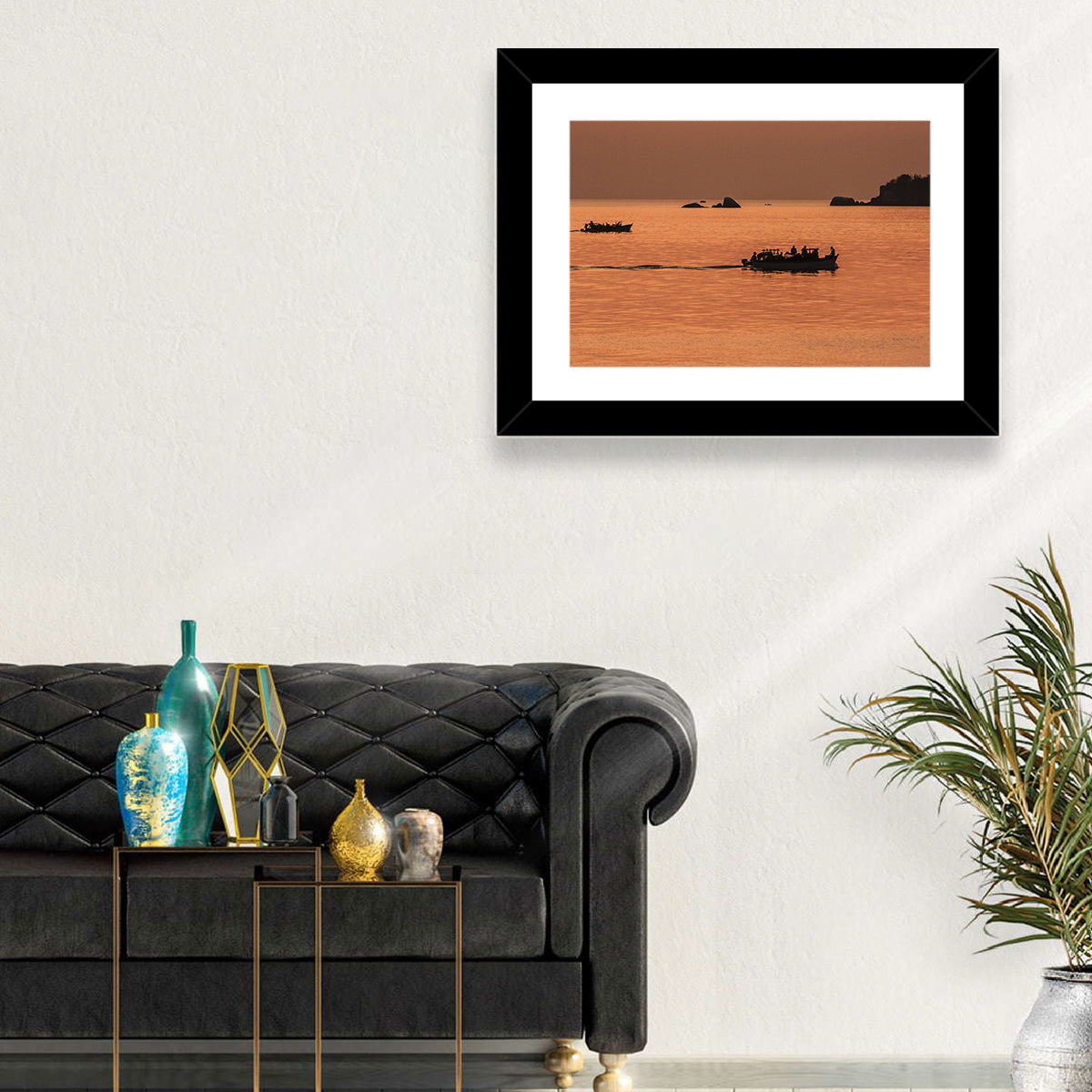 Lake Malawi Sailboats at Sunset Wall Art