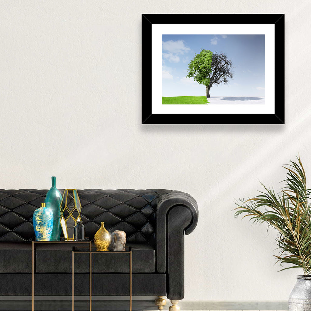 Split Seasons Tree Wall Art