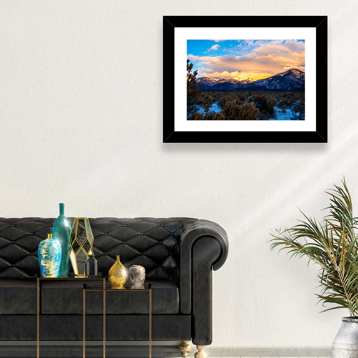 Sangre Winter Desert Wall Art in a room, landscape