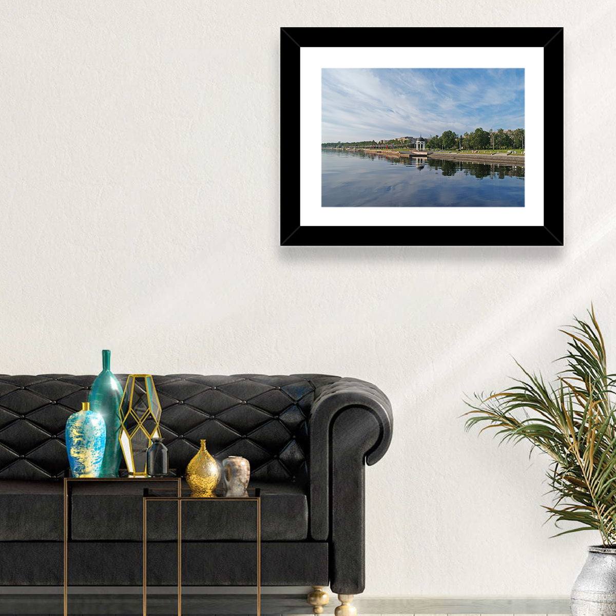 Lake Onega Promenade with Gazebo Wall Art