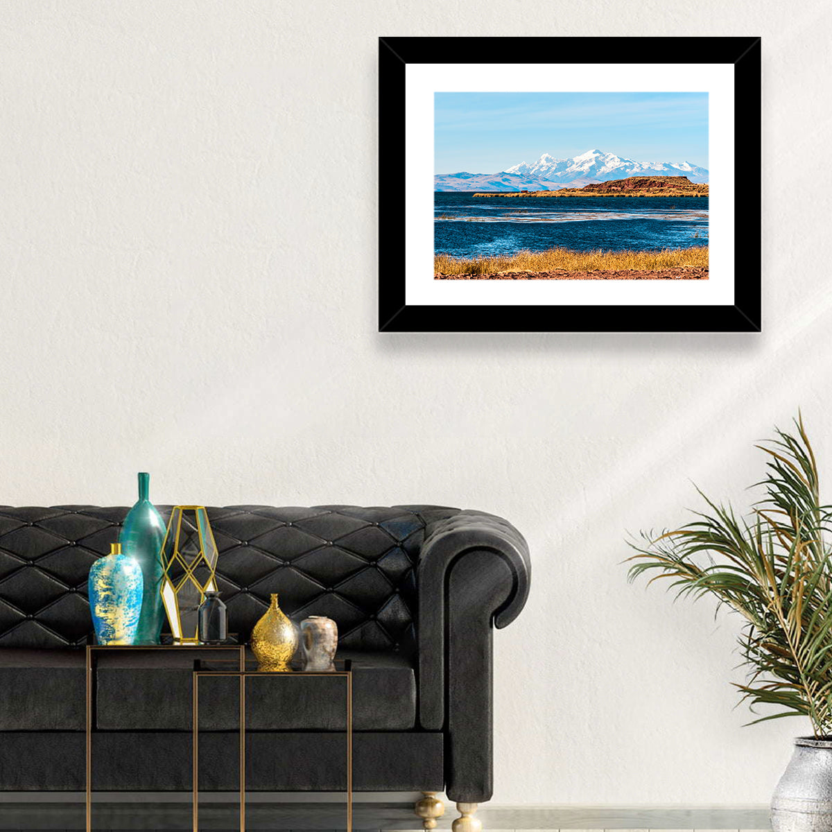 Lake Titicaca Blue and Gold Wall Art
