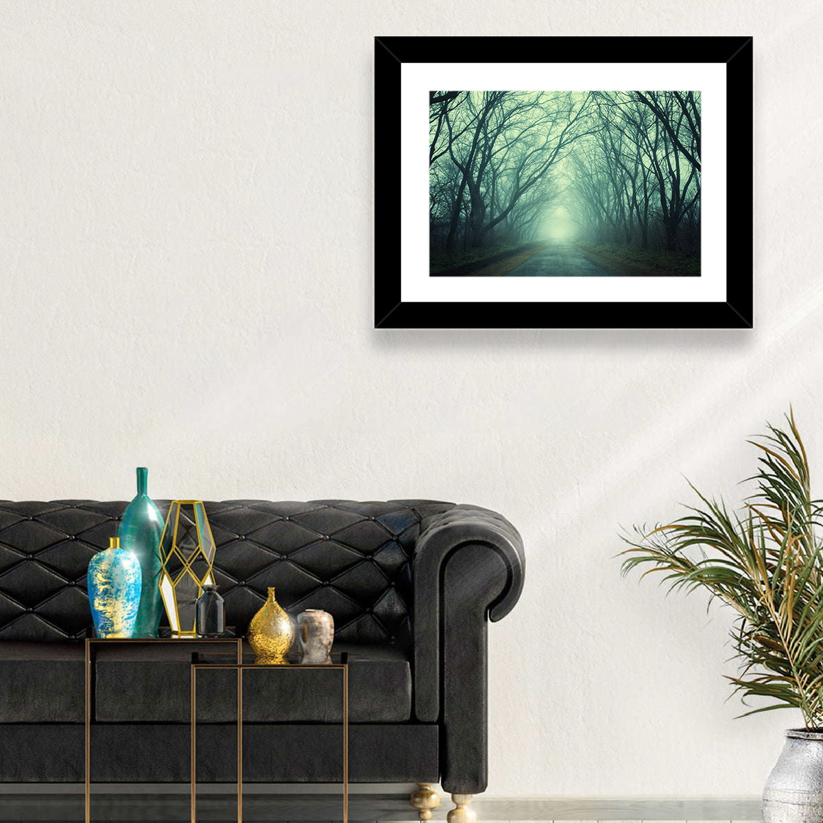 Foggy Forest Pathway Wall Art