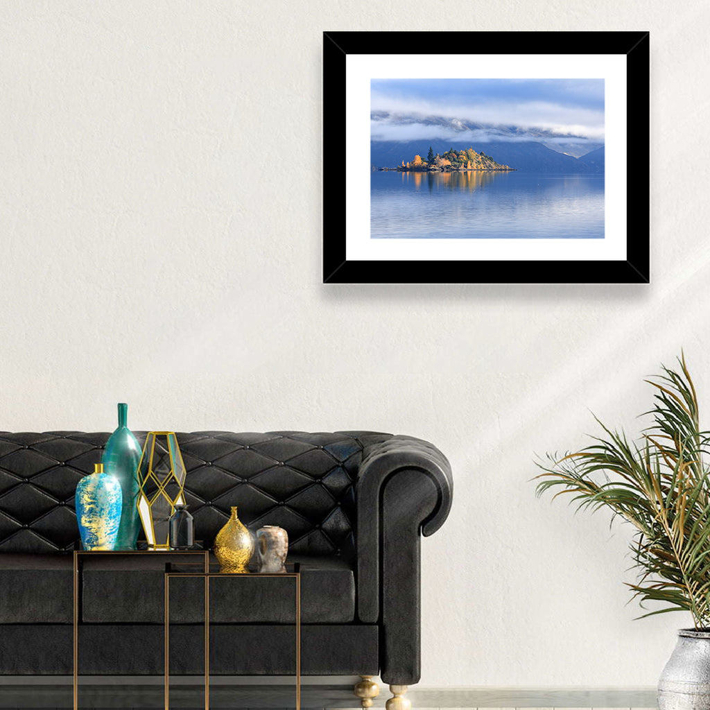 Misty Wanaka Island Reflection Wall Art
