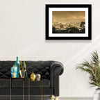 Bronze Morning Mist Over Hills Wall Art