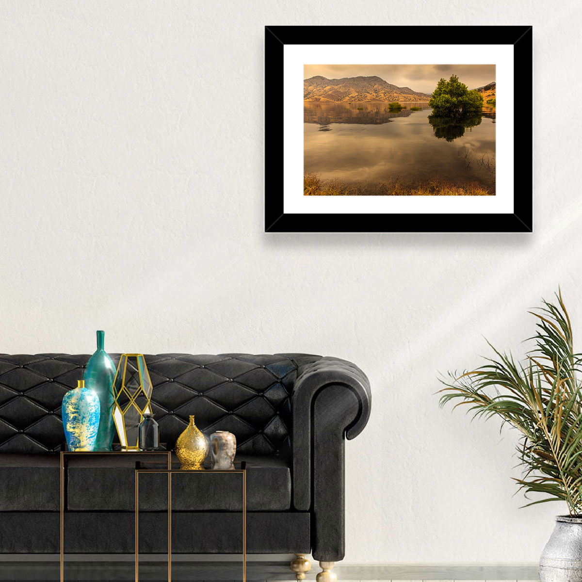 Lake Kaweah Golden Hour Reflection Wall Art