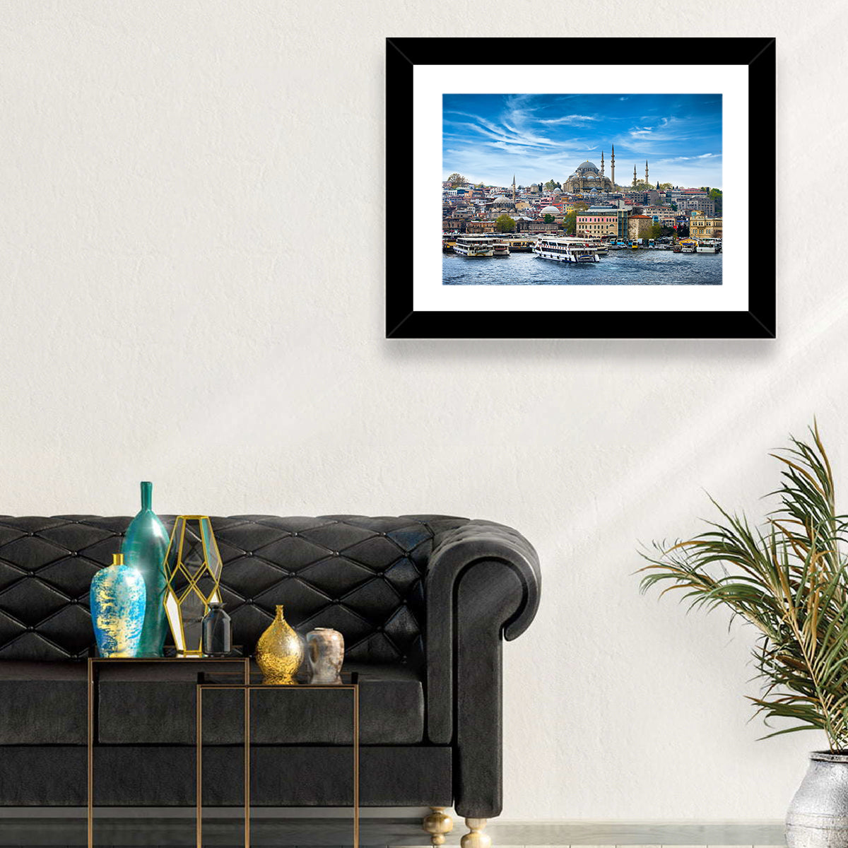 Süleymaniye Mosque Over Golden Horn Wall Art in a room, landscape