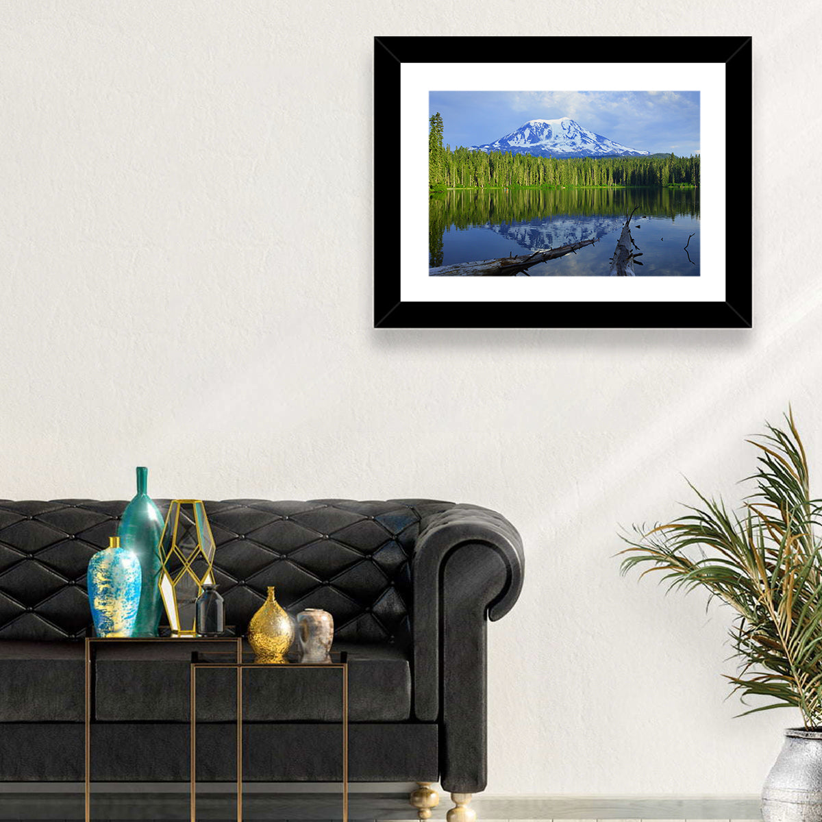 Mount Adams Reflection at Takhlakh Lake Wall Art in a room, landscape