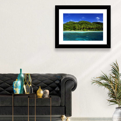 Turquoise Tropical Island Scene Wall Art