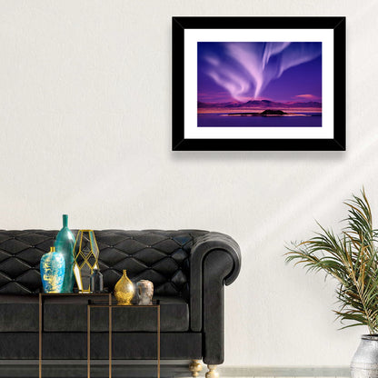 Northern Lights Over Island Wall Art