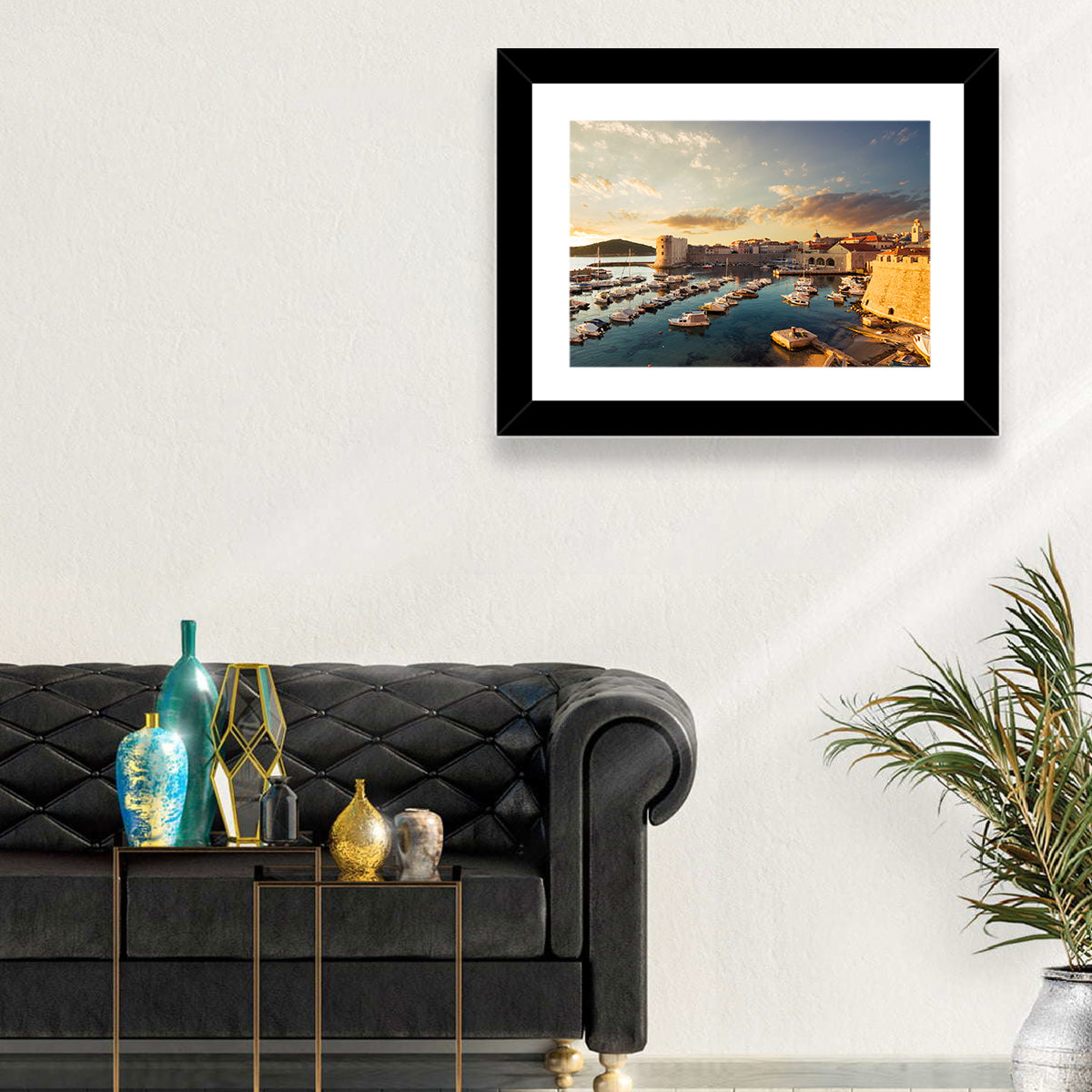Dubrovnik Old Port at Golden Hour Wall Art