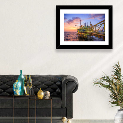 Ocean Oil Rig Wall Art