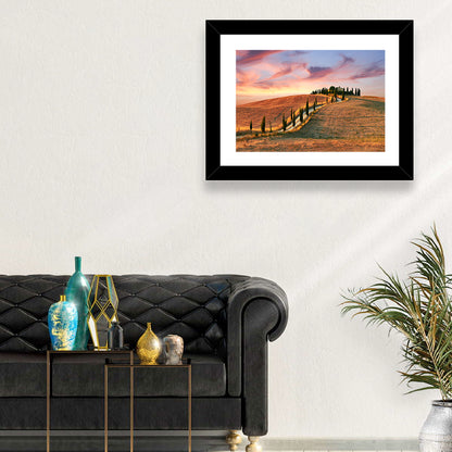 Tuscan Hilltop Road at Dusk Wall Art