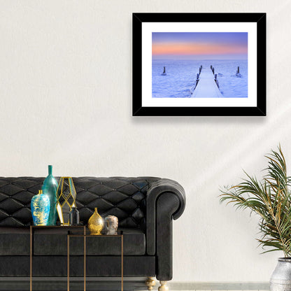 Frosted Jetty at Sunrise Wall Art
